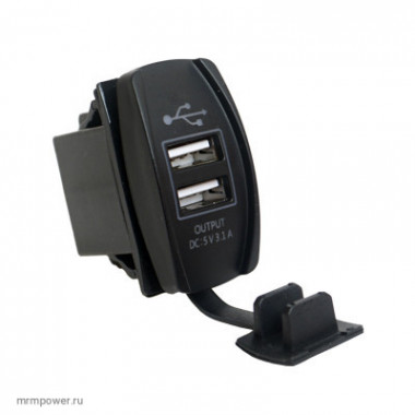 BMG Разъем Usb в авто (врезные) 12V-24V 2USB SKU-GH8 (Квадратный) 3.1A  A2211