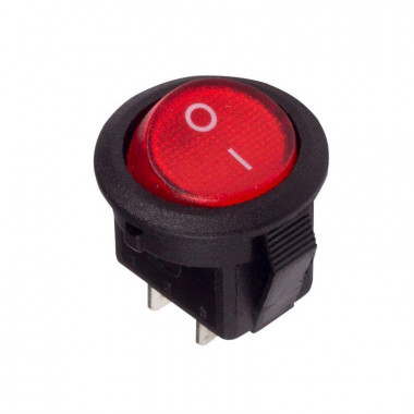 Выкл клав круглый 250V 3А (2с) On-Off с/фикс красный Micro Rexant 36-2511