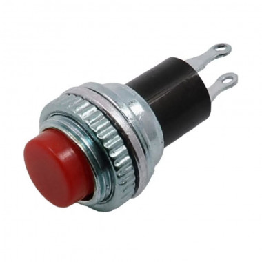 Выкл-кнопка мет 220V 2А (2с) On-Off Б/фикс замык красн Mini Rexant 36-3331
