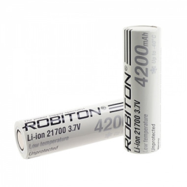 Аккумулятор Robiton 21700  3.7V 4200mAh Li-ion низкотемпер. высокоток LI217NP4200LT 45А/INR21700-P42
