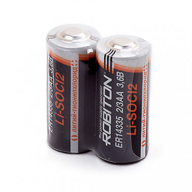 Эл-т питания Robiton 3.6V ER14335-SR2 (2/3AA) без провода 1600mAh LiSOCl2  11613 / 16854