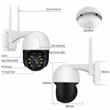 Камера уличная iP  Z8-1080P-BL-WiFi  поворотная 2MP 3.6mm