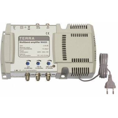 ТВ усилитель Terra MA025  (МВ -40dB  ДМВ-7dB ) 3 входа