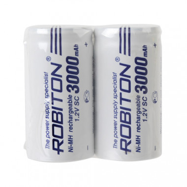 Аккумулятор Robiton Ni-MH  1,2V 3000mAh  размер SC  3000MHSC-2  SR2  13794