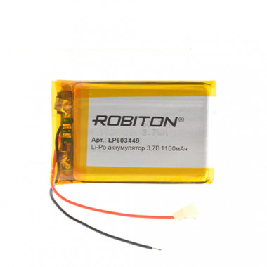 Аккумулятор Robiton 3,7V 1100mAh  6х34x49мм LP603449