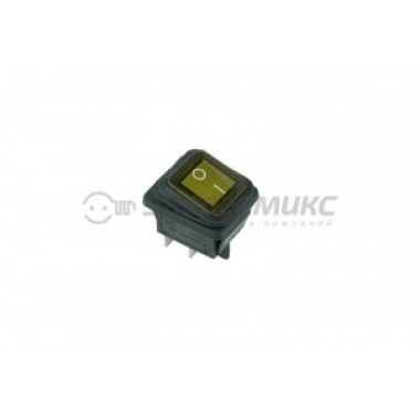 Выкл клав 250V 30A (4с) On-Off жёлтый с подсв Влагозащита  36-2363 Rexant