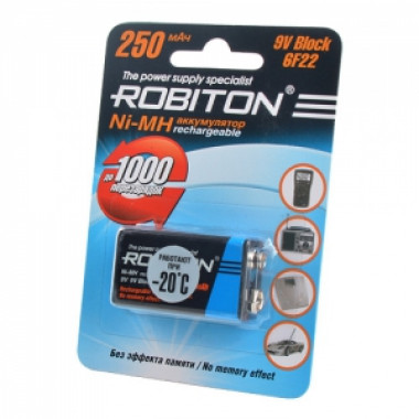 Аккумулятор Robiton 6F22 250mAh NiMh