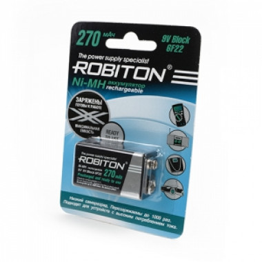 Аккумулятор Robiton 6F22 270mAh NiMh