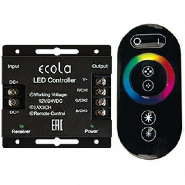 Контроллер RGB лент  сенсорный радио-пульт чёрный  12V 288W 24A  Ecola