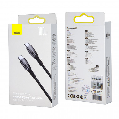 Data Cable Type-C-Type-C  Baseus Glimmer series 1м  100W  CADH000702 CADH000701