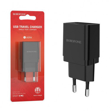 Адаптер сет. Borofone BA19A  USB  5V 1A   деш в асс