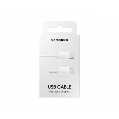 Data Cable Type-C-Type-C  Samsung Original Cable USB-C to USB-C 3A 1m  White  SU1MW