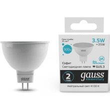 Лампа св/д Gauss Elementary GU5.3  220V  3,5W (300lm) 4100K