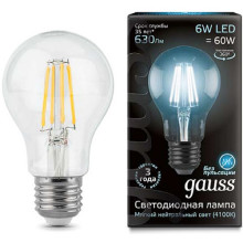Лампа св/д Gauss Filament A60 E27  6W (630lm)  4100K