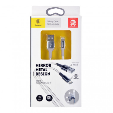 Data Cable iPhone Baseus 1м  Shining Cable White Jet Metall 2A