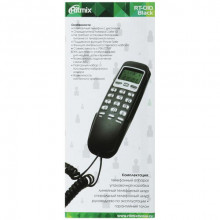 Телефон Ritmix RT-010 Black с дисплеем узкий корпус