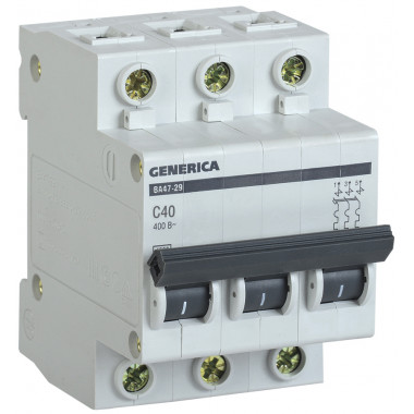 Автомат выкл IEK Generica  3P 40А 4,5кА х-ка C ВА47-29М
