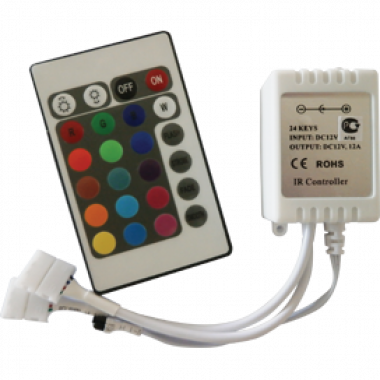 Контроллер RGB лент  ИК-пульт  2 выхода  12V 144W 12A  Ecola