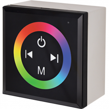 Контроллер RGB лент  сенсорный настенный кольцевой чёрный  12V 144W 12A  Ecola