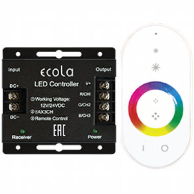 Контроллер RGB лент  сенсорный радио-пульт белый  12V 288W 24A  Ecola