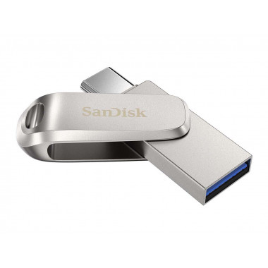 SanDisk USB 3.2  256Gb  Ultra Dual Drive Luxe USB Type-C  (Type C + Type A) серебро