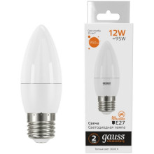 Лампа св/д Gauss Elementary свеча E27 12W (950lm) 3000K