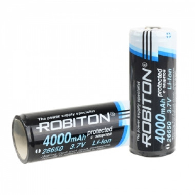 Аккумулятор Robiton 26650  3.7V 4000mAh Li-ion  с защитой  Li26650 13010
