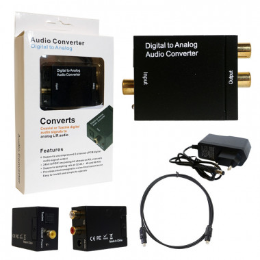 Конвертор звук цифра (Toslink) -> аналог (RCA L/R)  A1640