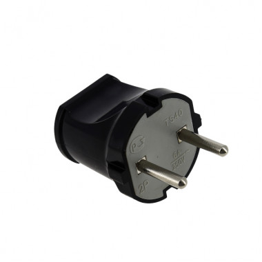 Вилка Makel 6A 250V чёрная без заземления  10051