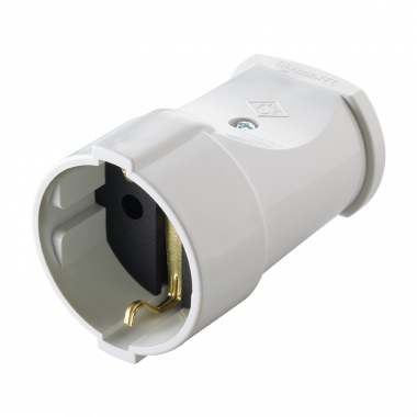 Штепсельное гнездо Makel 16A 250V с/з белое 10003
