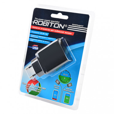 Адаптер сет. Robiton QC3.0 + кабель microUSB 
