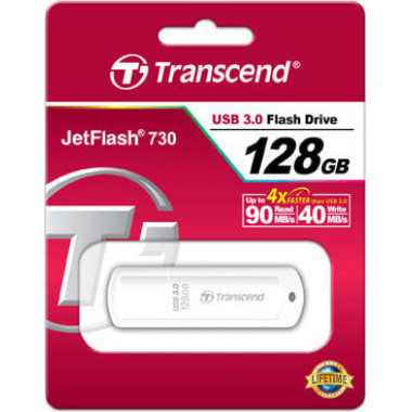 Transcend USB 3.0  128Gb  JetFlash 730  белый