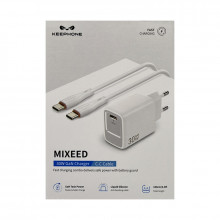 Адаптер сет. KEEPHONE MIXEED  30W + кабель (Type-C to Type-C)