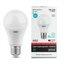 Лампа св/д Gauss Elementary E27  7W (540Lm) 4100K  A55/А60