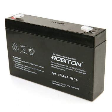 Аккумулятор свинц-кисл Robiton VRLA6- 7  6V 7Ah  09810