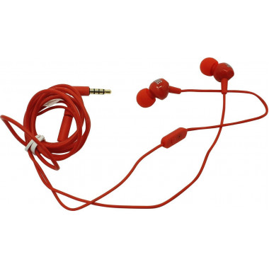 Гарнитура JBL C100si красные, 20-22000Гц, 100дБ, 16Ом, кабель 1.2м