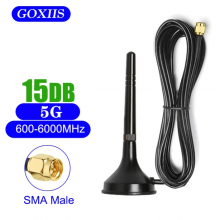 Антенна 5G/Wi-Fi / LTE 600-6000МГц 15Dbi  магнит / Штырь 8см / провод 3м (SMA Male разъем)
